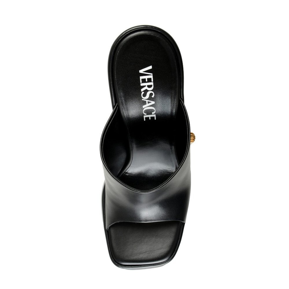 Authentic Versace Leather Platform Wedge Mules 💎 - Picture 4 of 17